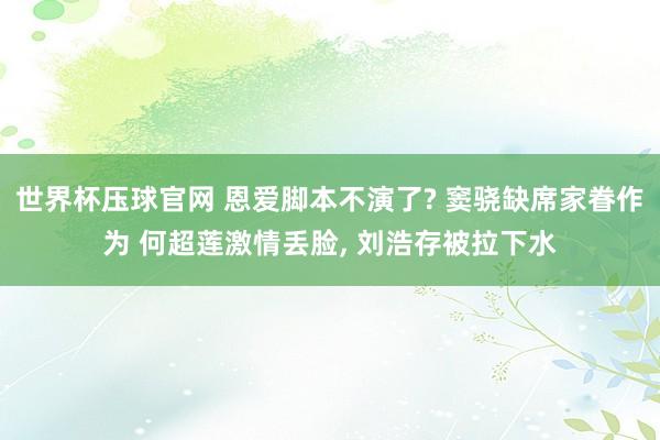 世界杯压球官网 恩爱脚本不演了? 窦骁缺席家眷作为 何超莲激情丢脸, 刘浩存被拉下水