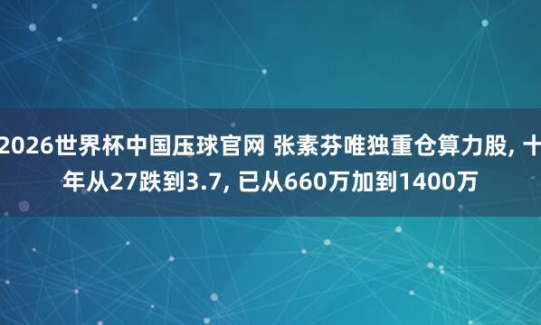 2026世界杯中国压球官网 张素芬唯独重仓算力股, 十年从27跌到3.7, 已从660万加到1400万