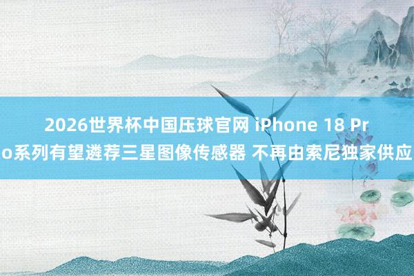 2026世界杯中国压球官网 iPhone 18 Pro系列有望遴荐三星图像传感器 不再由索尼独家供应