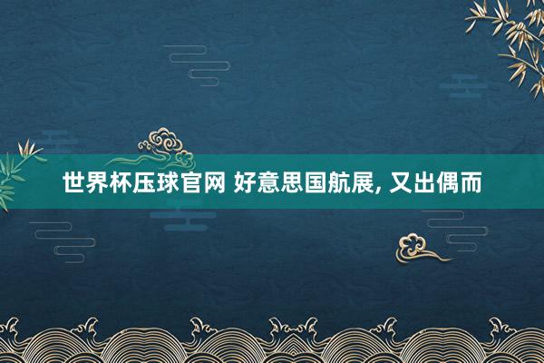 世界杯压球官网 好意思国航展, 又出偶而