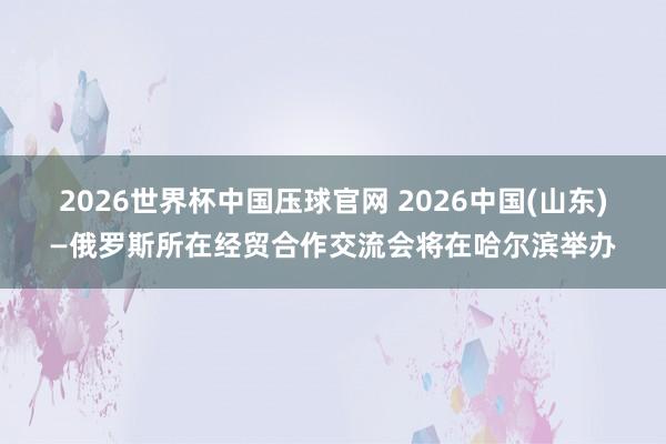 2026世界杯中国压球官网 2026中国(山东)—俄罗斯所在经贸合作交流会将在哈尔滨举办