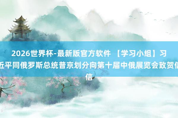 2026世界杯-最新版官方软件 【学习小组】习近平同俄罗斯总统普京划分向第十届中俄展览会致贺信