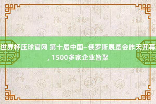 世界杯压球官网 第十届中国—俄罗斯展览会昨天开幕, 1500多家企业皆聚