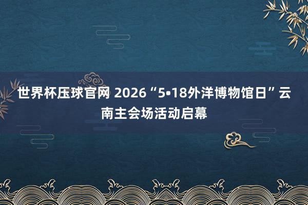 世界杯压球官网 2026“5•18外洋博物馆日”云南主会场活动启幕