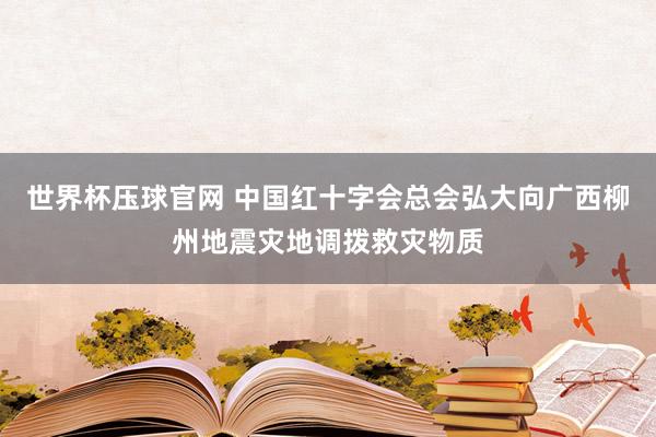 世界杯压球官网 中国红十字会总会弘大向广西柳州地震灾地调拨救灾物质