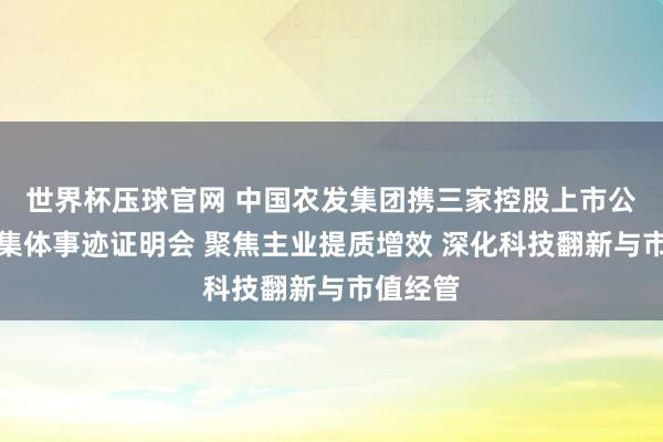 世界杯压球官网 中国农发集团携三家控股上市公司举办集体事迹证明会 聚焦主业提质增效 深化科技翻新与市值经管