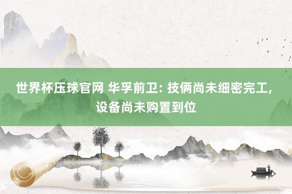 世界杯压球官网 华孚前卫: 技俩尚未细密完工, 设备尚未购置到位