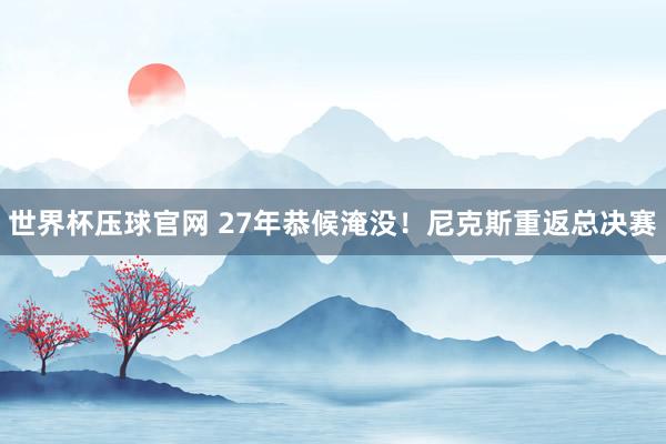 世界杯压球官网 27年恭候淹没!尼克斯重返总决赛