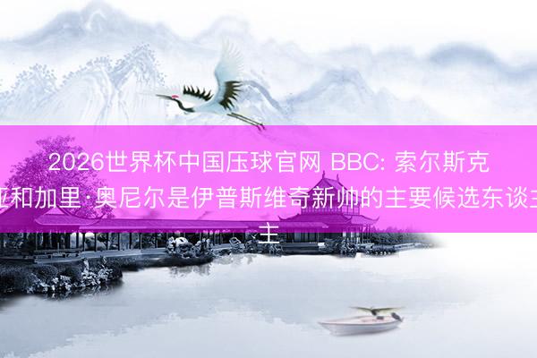 2026世界杯中国压球官网 BBC: 索尔斯克亚和加里·奥尼尔是伊普斯维奇新帅的主要候选东谈主